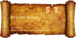 Brczko Ninon névjegykártya